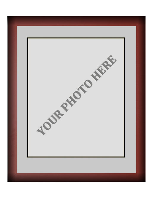 Frame Kit - Cherry Wood Frame | Silver Matting | Black Trim - for just $45! 