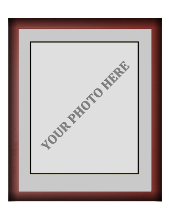 Frame Kit - Cherry Wood Frame | Silver Matting | Black Trim - for just $45! 