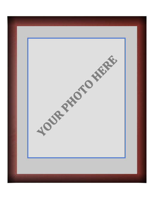 Frame Kit - Cherry Wood Frame | Silver Matting | Blue Trim - for just $45! 