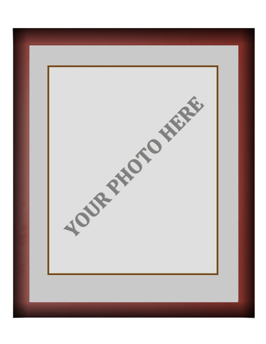 Frame Kit - Cherry Wood Frame | Silver Matting | Brown Trim - for just $45! 