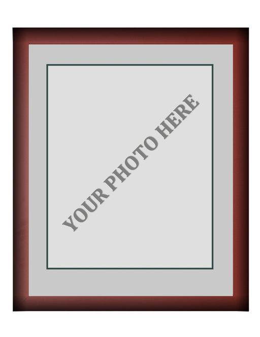 Frame Kit - Cherry Wood Frame | Silver Matting | Dark Green Trim - for just $45! 