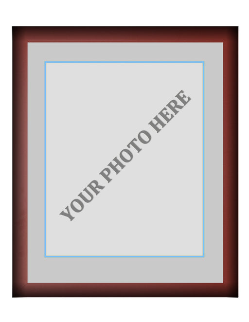Frame Kit - Cherry Wood Frame | Silver Matting | Light Blue Trim - for just $45! 