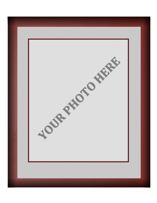 Frame Kit - Cherry Wood Frame | Silver Matting | Maroon Trim - for just $45! 
