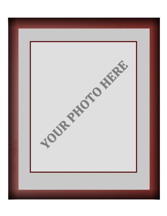 Frame Kit - Cherry Wood Frame | Silver Matting | Maroon Trim - for just $45! 
