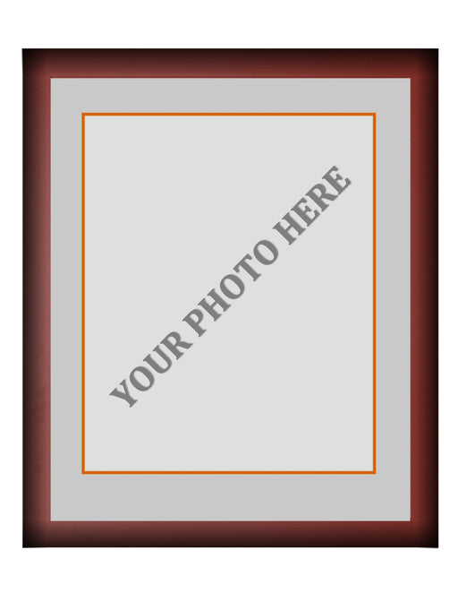 Frame Kit - Cherry Wood Frame | Silver Matting | Orange Trim - for just $45! 