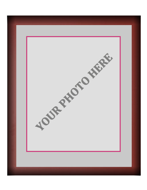 Frame Kit - Cherry Wood Frame | Silver Matting | Pink Trim - for just $45! 