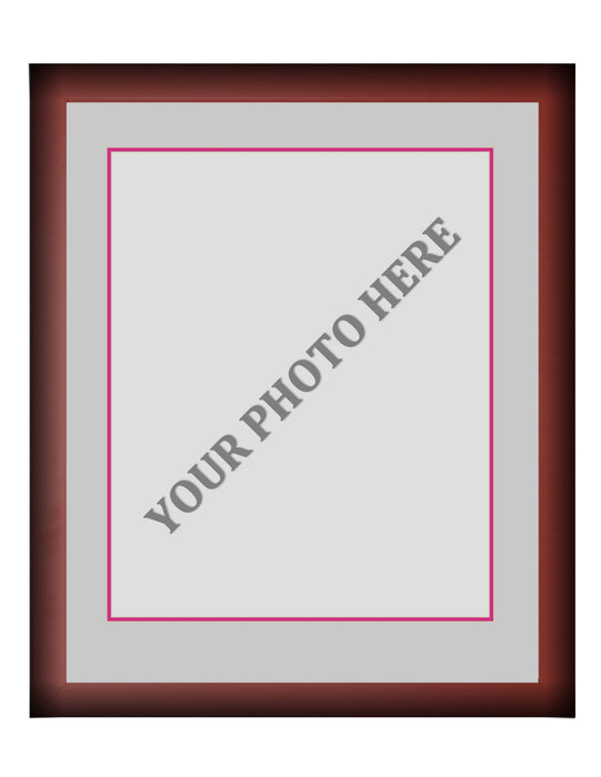 Frame Kit - Cherry Wood Frame | Silver Matting | Pink Trim - for just $45! 