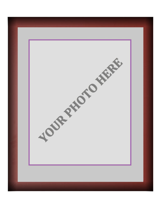 Frame Kit - Cherry Wood Frame | Silver Matting | Purple Trim - for just $45! 