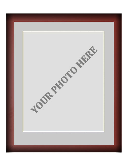 Frame Kit - Cherry Wood Frame | Silver Matting | White Trim - for just $45! 