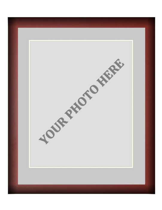 Frame Kit - Cherry Wood Frame | Silver Matting | White Trim - for just $45! 