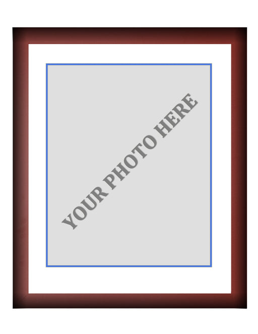 Frame Kit - Cherry Wood Frame | White Matting | Blue Trim - for just $45! 