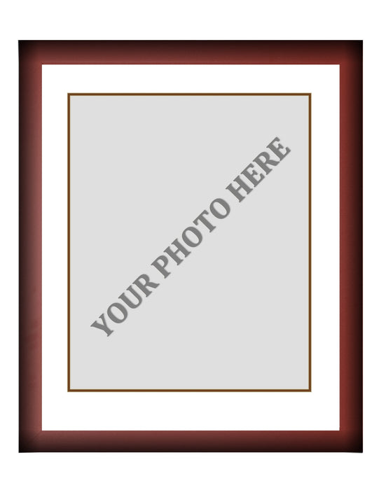Frame Kit - Cherry Wood Frame | White Matting | Brown Trim - for just $45! 