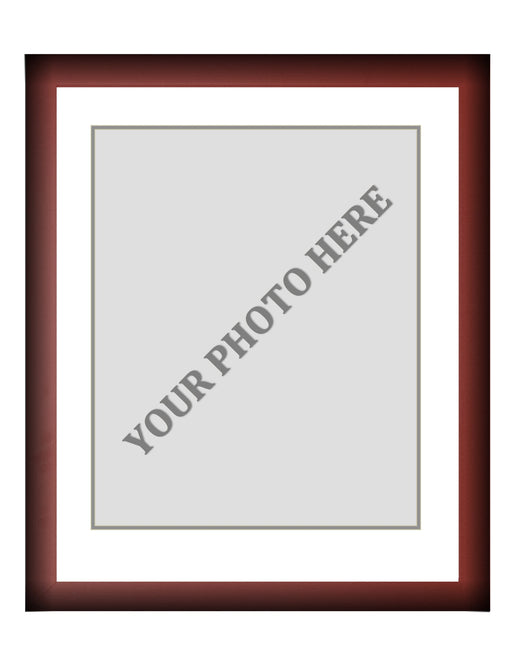 Frame Kit - Cherry Wood Frame | White Matting | Gray Trim - for just $45! 