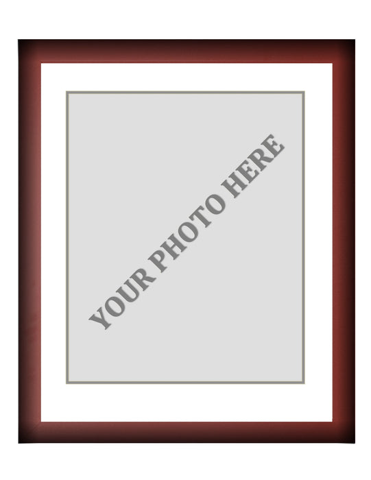 Frame Kit - Cherry Wood Frame | White Matting | Gray Trim - for just $45! 