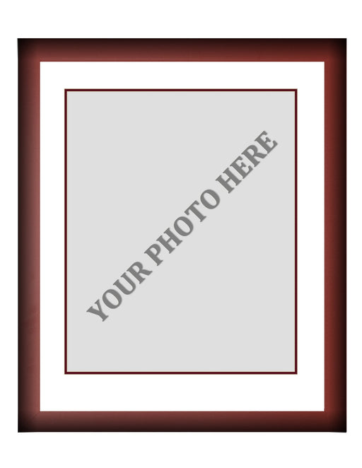 Frame Kit - Cherry Wood Frame | White Matting | Maroon Trim - for just $45! 
