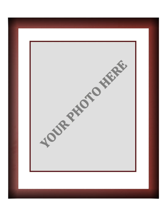 Frame Kit - Cherry Wood Frame | White Matting | Maroon Trim - for just $45! 