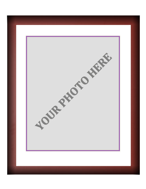 Frame Kit - Cherry Wood Frame | White Matting | Purple Trim - for just $45! 