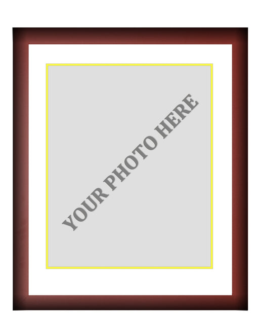 Frame Kit - Cherry Wood Frame | White Matting | Yellow Trim - for just $45! 