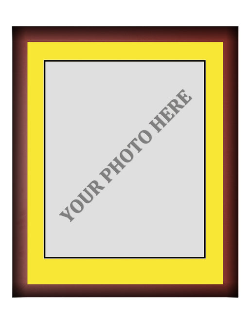 Frame Kit - Cherry Wood Frame | Yellow Matting | Black Trim - for just $45! 