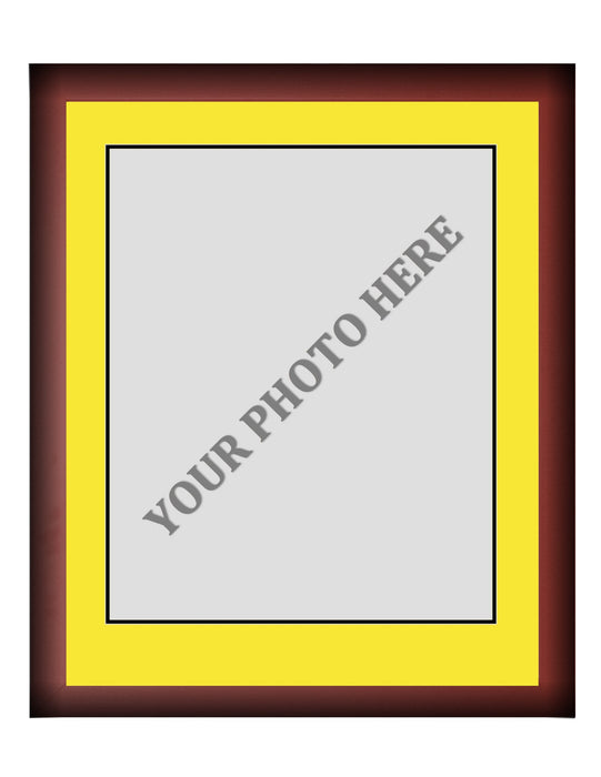 Frame Kit - Cherry Wood Frame | Yellow Matting | Black Trim - for just $45! 