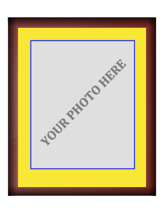 Frame Kit - Cherry Wood Frame | Yellow Matting | Blue Trim - for just $45! 