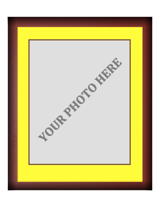 Frame Kit - Cherry Wood Frame | Yellow Matting | Brown Trim - for just $45! 