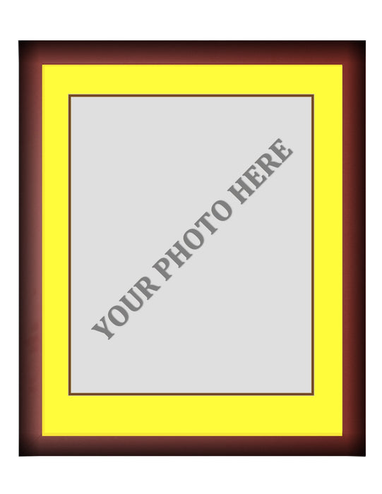 Frame Kit - Cherry Wood Frame | Yellow Matting | Brown Trim - for just $45! 