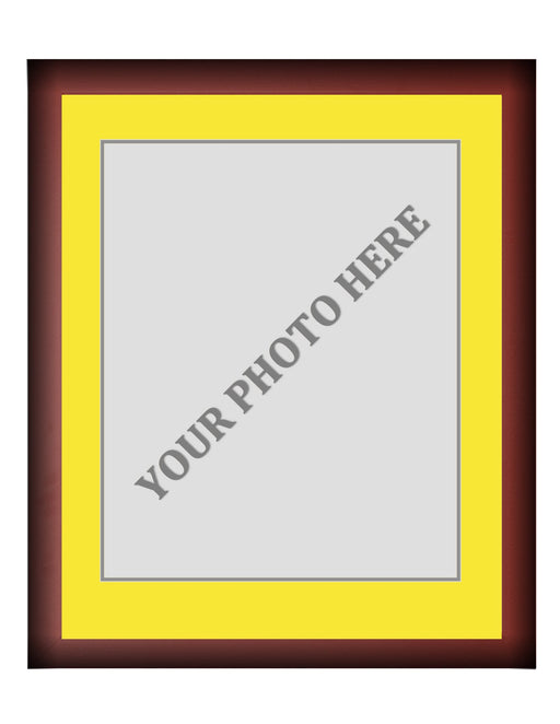 Frame Kit - Cherry Wood Frame | Yellow Matting | Gray Trim - for just $45! 