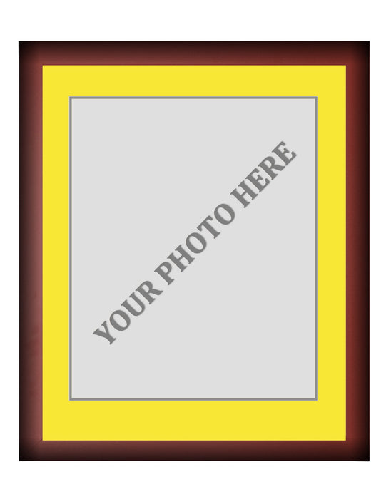 Frame Kit - Cherry Wood Frame | Yellow Matting | Gray Trim - for just $45! 