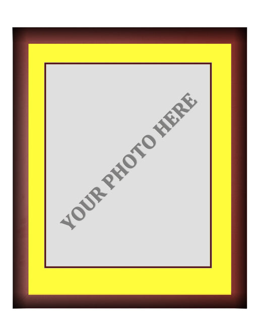Frame Kit - Cherry Wood Frame | Yellow Matting | Maroon Trim - for just $45! 