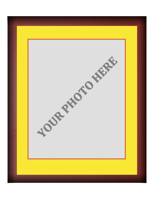 Frame Kit - Cherry Wood Frame | Yellow Matting | Orange Trim - for just $45! 