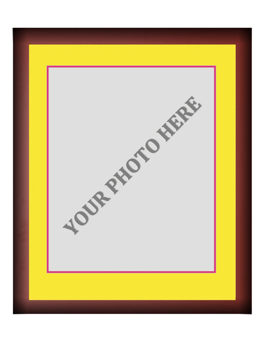 Frame Kit - Cherry Wood Frame | Yellow Matting | Pink Trim - for just $45! 