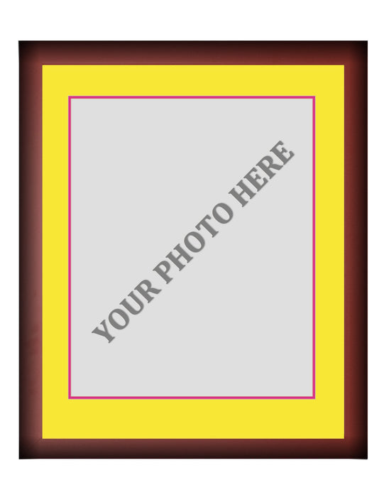 Frame Kit - Cherry Wood Frame | Yellow Matting | Pink Trim - for just $45! 