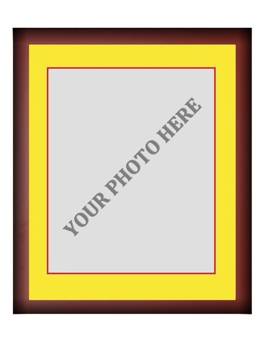 Frame Kit - Cherry Wood Frame | Yellow Matting | Red Trim - for just $45! 