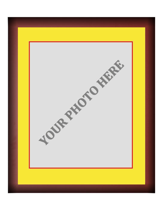 Frame Kit - Cherry Wood Frame | Yellow Matting | Red Trim - for just $45! 