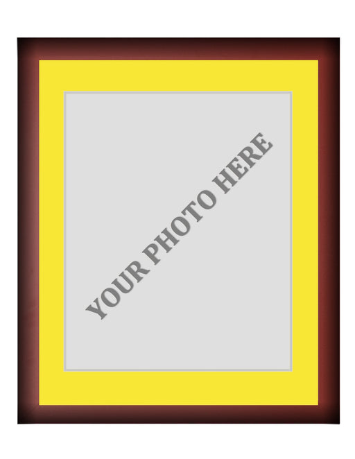 Frame Kit - Cherry Wood Frame | Yellow Matting | Silver Trim - for just $45! 