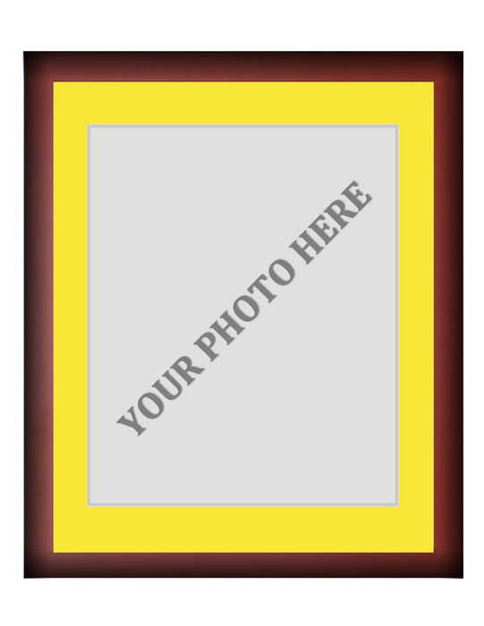 Frame Kit - Cherry Wood Frame | Yellow Matting | Silver Trim - for just $45! 