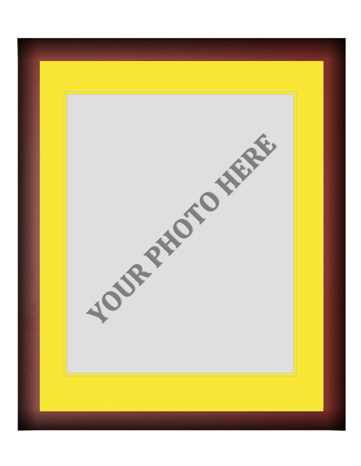 Frame Kit - Cherry Wood Frame | Yellow Matting | Yellow Trim - for just $45! 