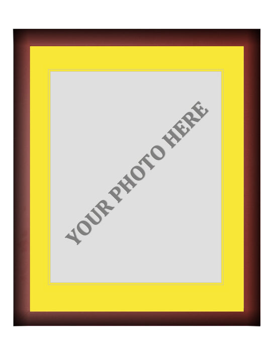 Frame Kit - Cherry Wood Frame | Yellow Matting | Yellow Trim - for just $45! 