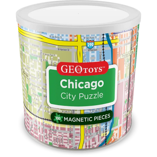 Chicago City 100 Piece Magnetic Jigsaw Puzzle Geotoys - for just $11.99! 