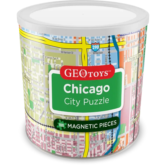 Chicago City 100 Piece Magnetic Jigsaw Puzzle Geotoys - for just $11.99! 