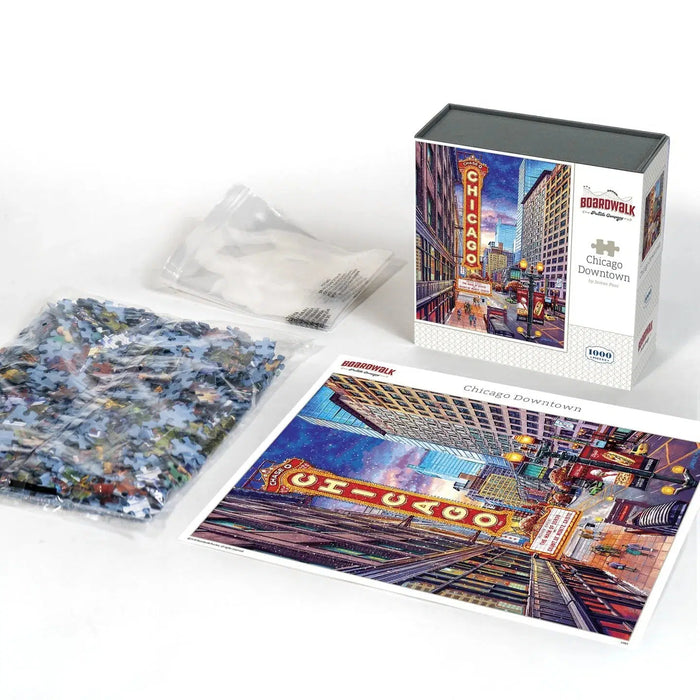 Chicago Downtown 1000 Piece Jigsaw Puzzle Boardwalk - for just $23.99! 