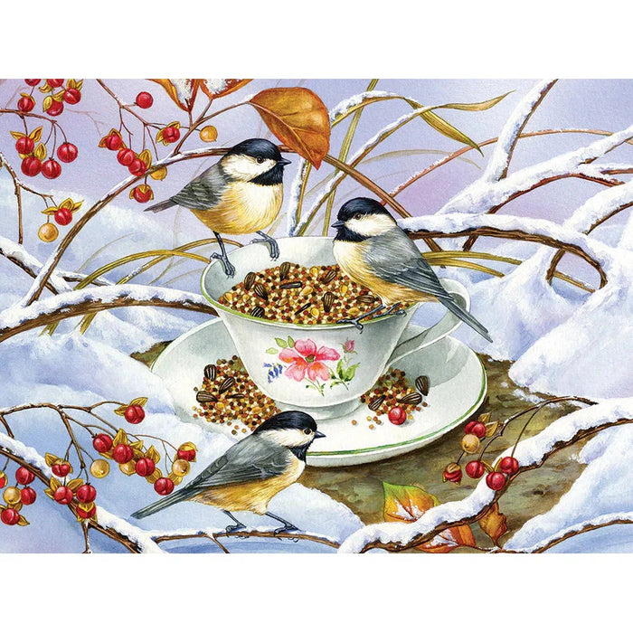 Chickadee Tea 275 Large Piece Jigsaw Puzzle Cobble Hill - for just $17.99! 