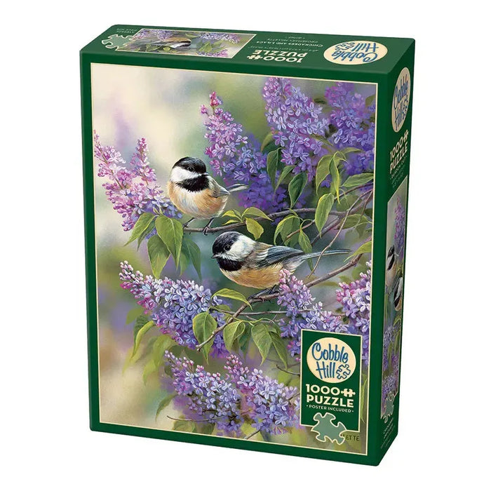 Chickadees & Lilacs 1000 Piece Jigsaw Puzzle Cobble Hill - for just $19.99! 