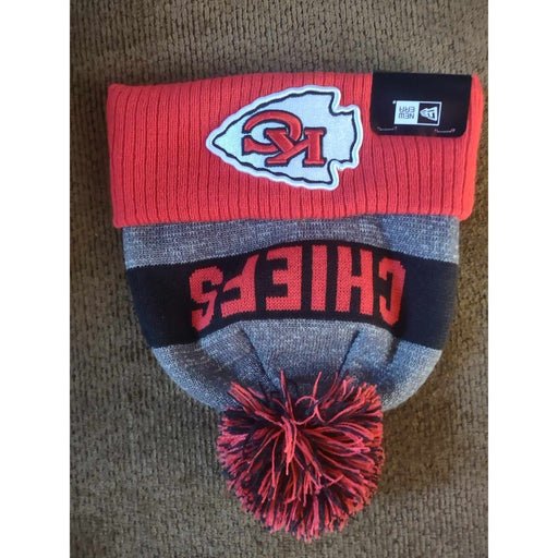Kansas City Chiefs Charcoal Knit New Era Winter Pom Hat - Premium Apparel - Knit Hats - Just $34.99! Shop now at Retro Gaming of Denver