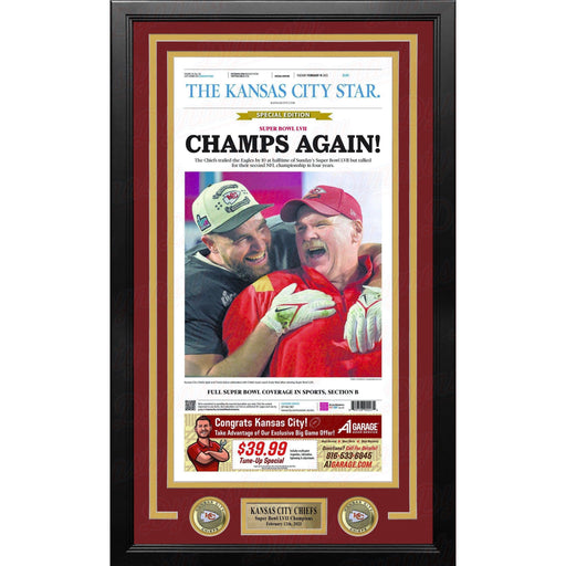 Kansas City Chiefs Super Bowl LVII Championship Framed Kansas City Star Newspaper - Andy Reid - Premium Framed Football Photos - Just $149.99! Shop now at Retro Gaming of Denver