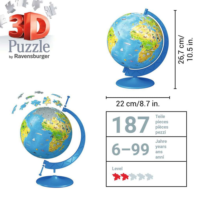 Children's Globe 187 Piece 3D Jigsaw Puzzle Ravensburger - for just $34.99! 
