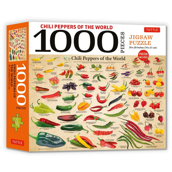 Chili Peppers of the World 1000 Piece Jigsaw Puzzle Tuttle - for just $19.99! 