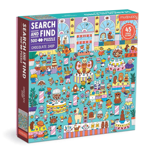 Chocolate Shop Search & Find 500 Piece Jigsaw Puzzle Mudpuppy - for just $17.99! 