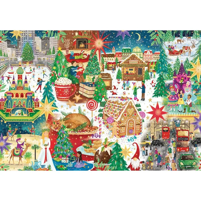 Christmas Around the World 500 Piece Jigsaw Puzzle Gibsons - for just $19.99! 